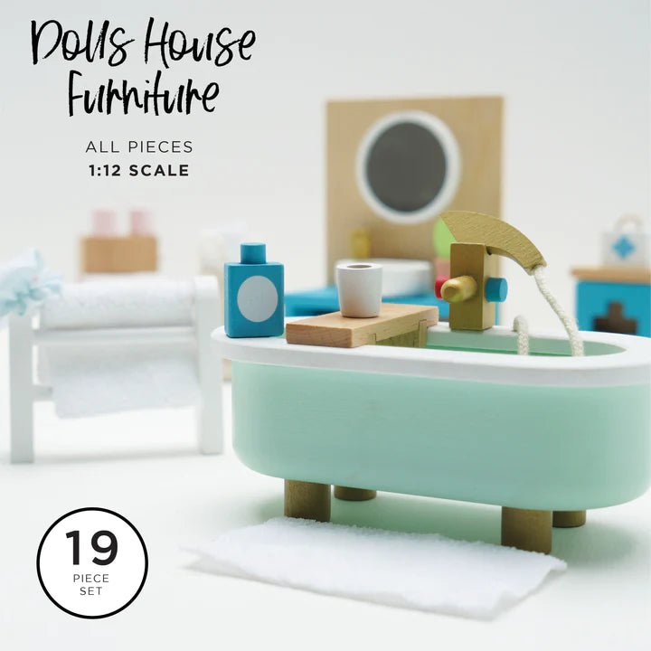 Wooden Dolls House Bathroom Furniture