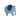Blue elephant plush toy with a red trunk on a light gray background