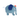 Blue elephant plush toy with a red trunk on a light gray background