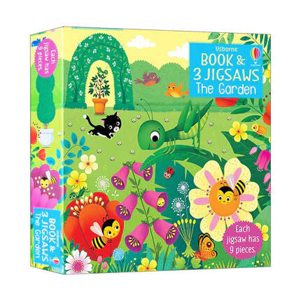 3 Garden Puzzles & Book