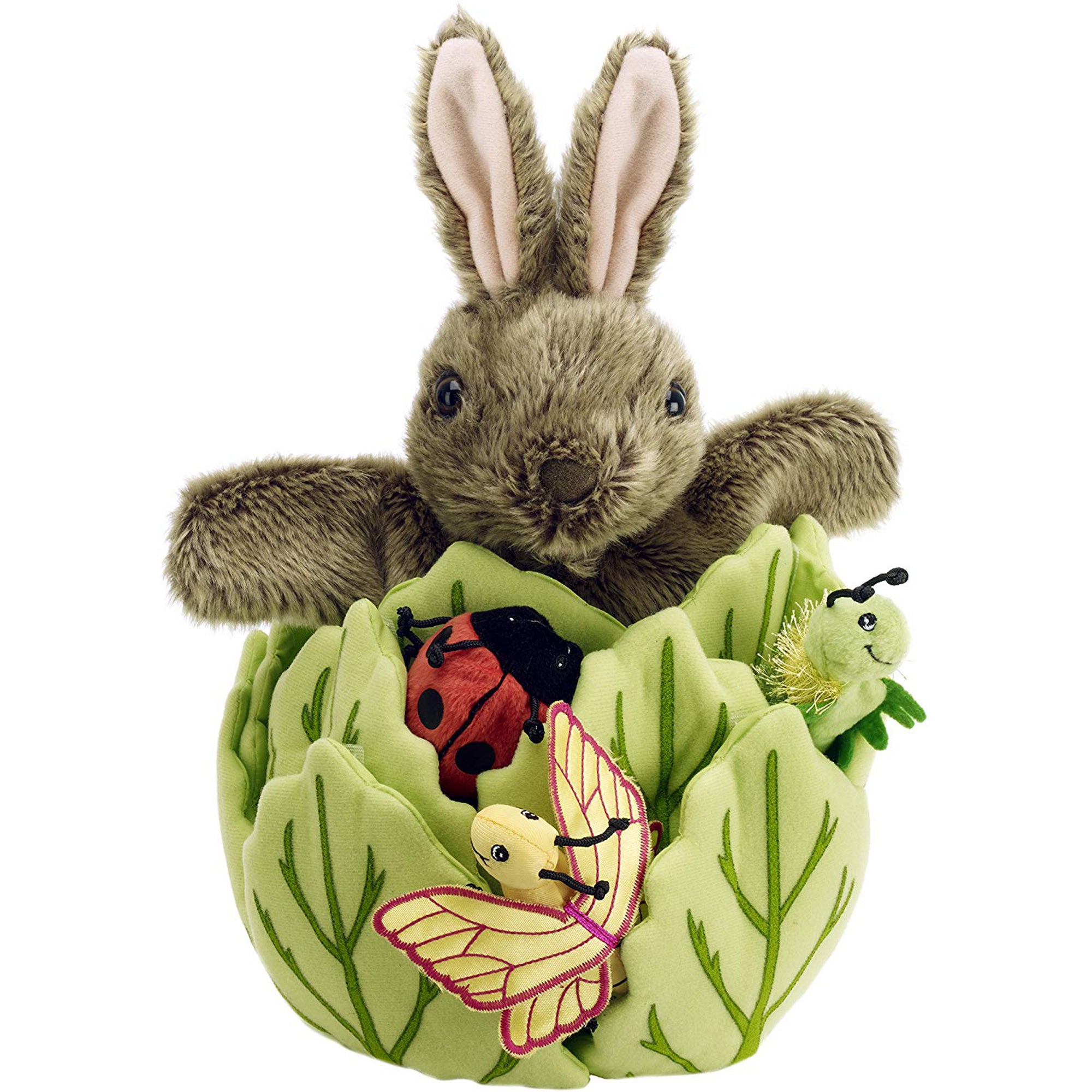 Rabbit in a lettuce Hide Away Puppet