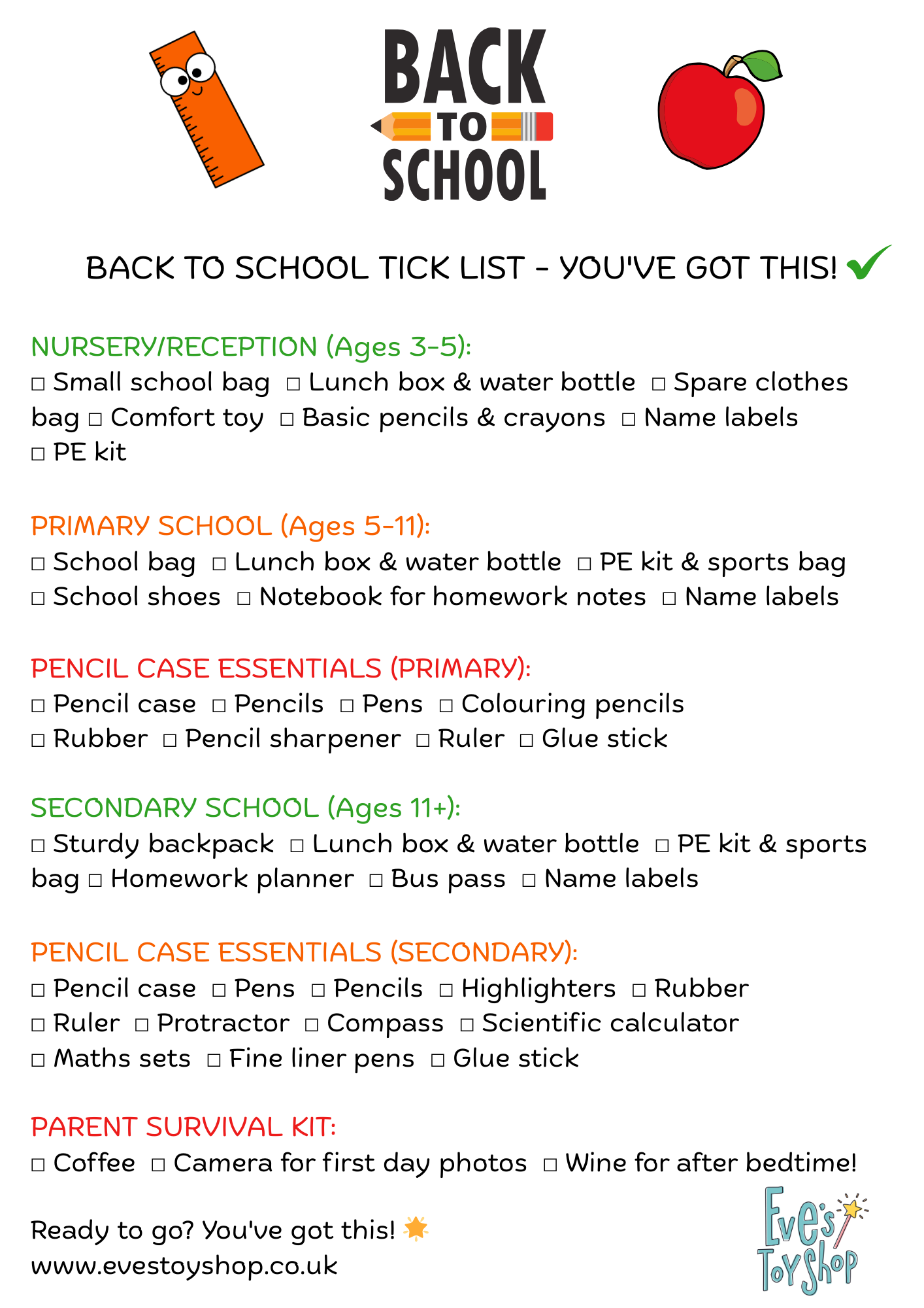 Back To School Check List🎒🖊️📐