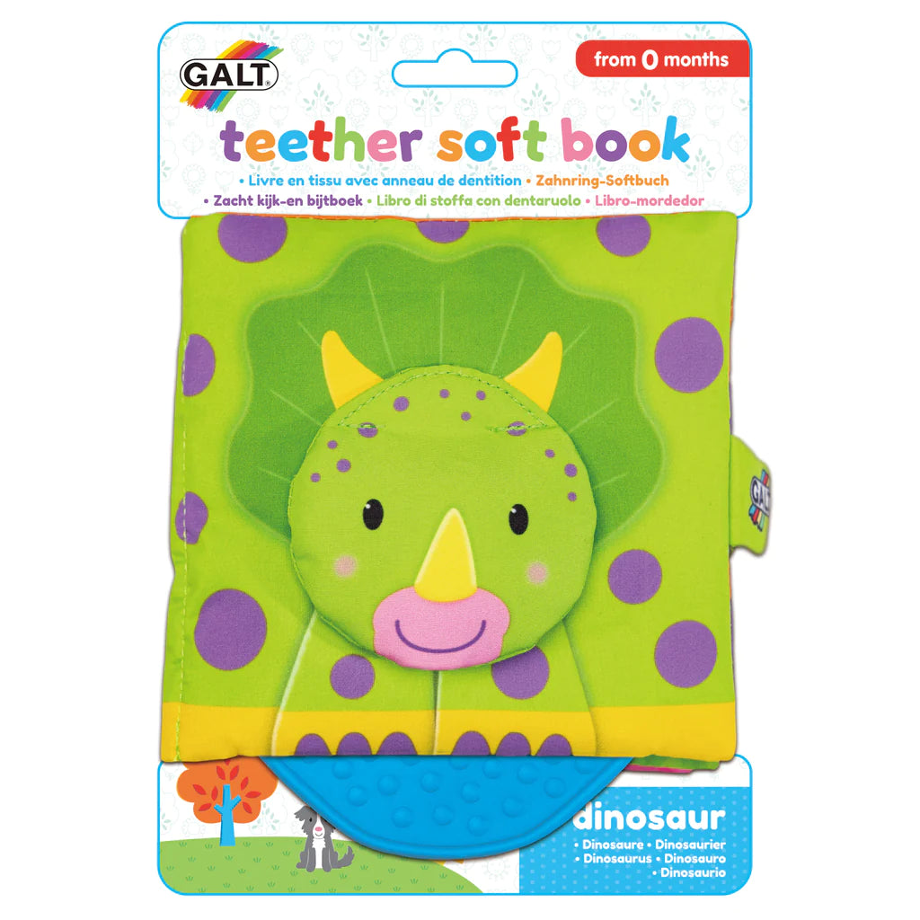 Galt Soft Book & Teether - Dinosaur