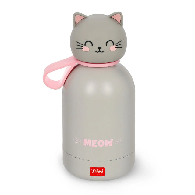 Kids Drinking Bottle - Grey Cat