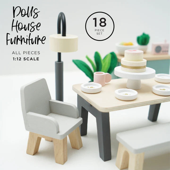 Wooden Dollhouse Furniture - Dining Room