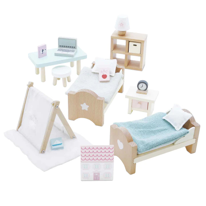 Wooden Dolls house Child's Bedroom Furniture