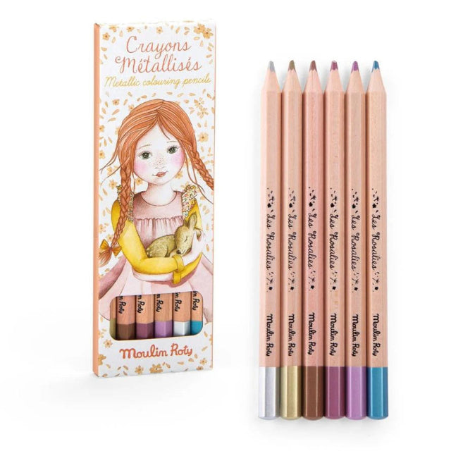 Les Rosalies 6 Metallic Colouring Pencils