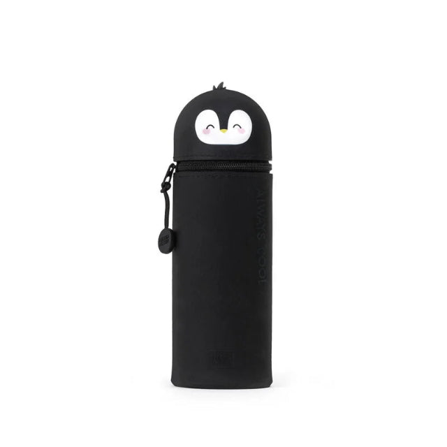 2-In-1 Silicone Pencil Case - Kawaii Penguin