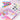 Colorful stationery items including pens and a notebook with stickers on a pink background.