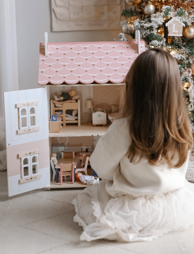 Rose Heart Wooden Dolls House