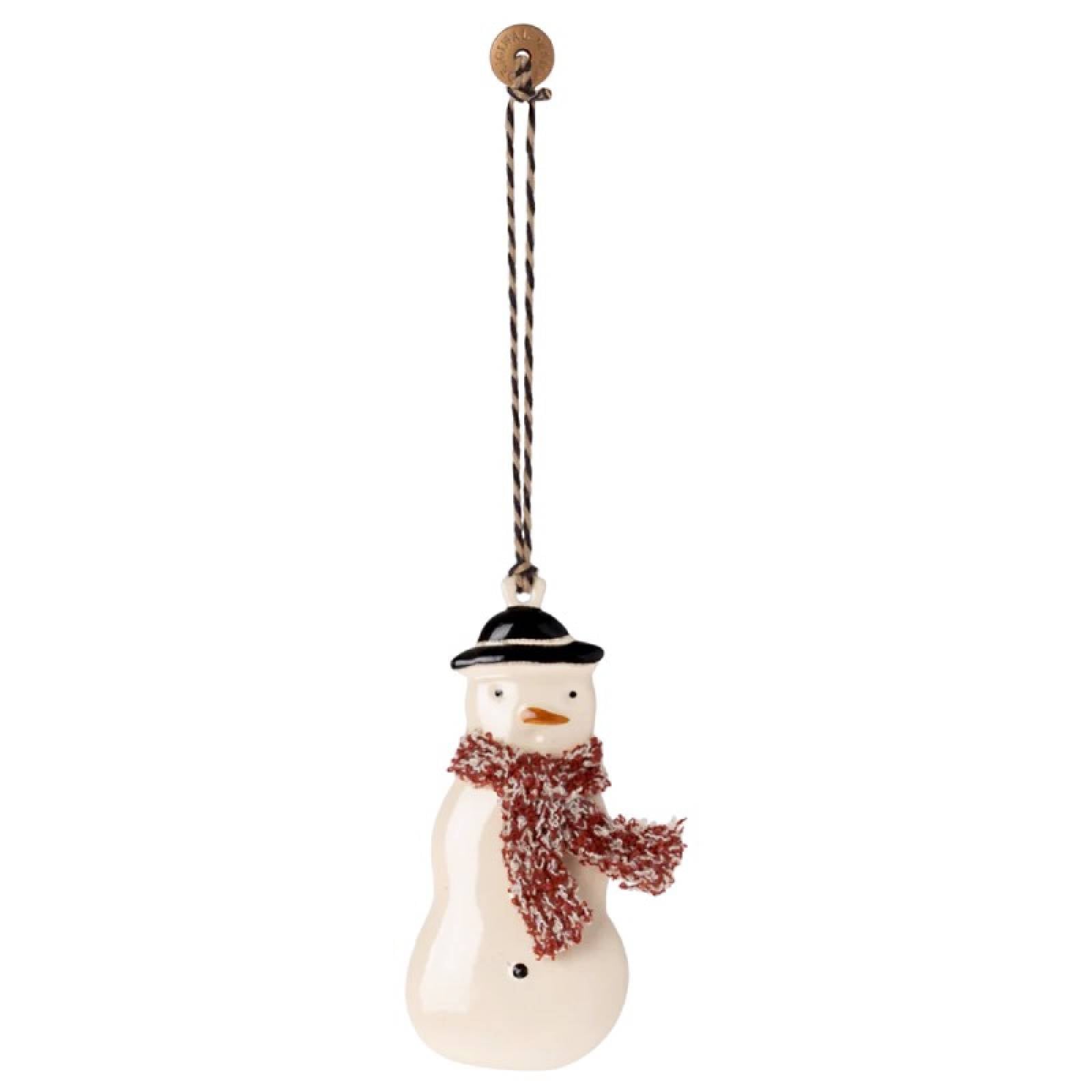Snowman Red - Metal ornament