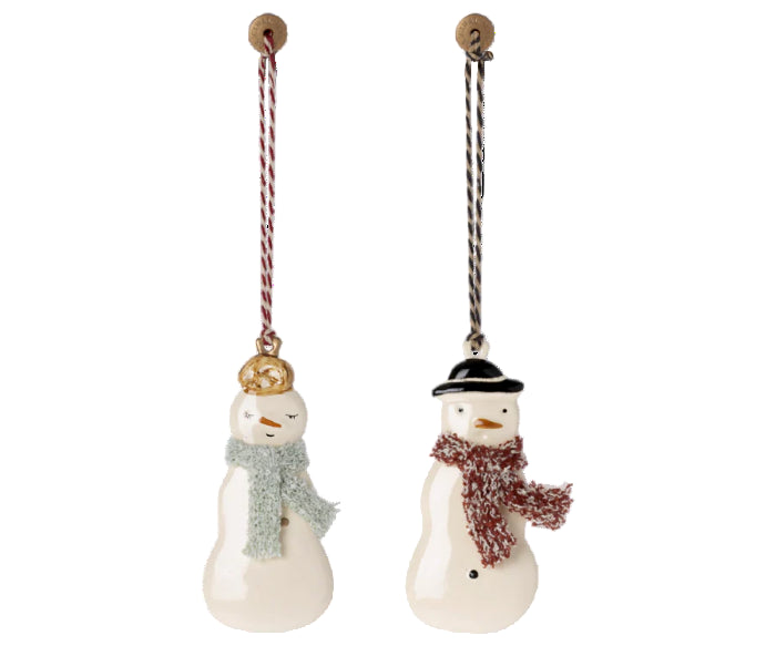 Snowman Red - Metal ornament