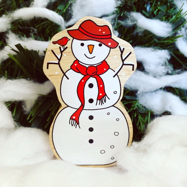 Chunky Wooden Snowman